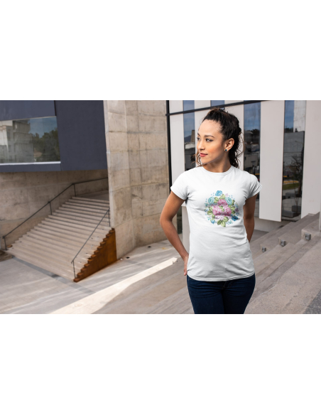 KOSZULKA DAMSKA WIOSENNA RÓŻOWY KWIAT