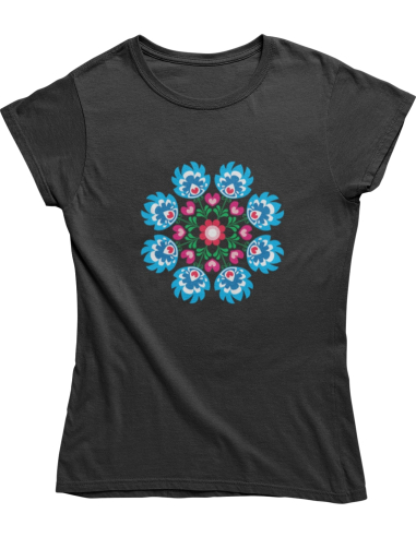 KOSZULKA DAMSKA WIOSENNA NIEBIESKI KWIAT