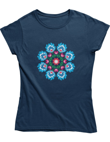 KOSZULKA DAMSKA WIOSENNA NIEBIESKI KWIAT