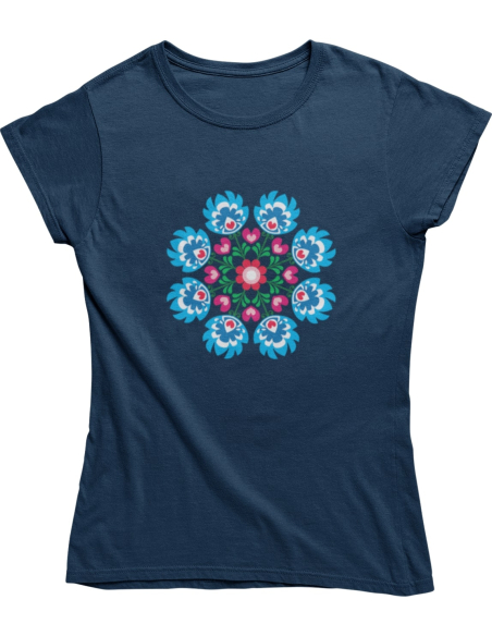 KOSZULKA DAMSKA WIOSENNA NIEBIESKI KWIAT