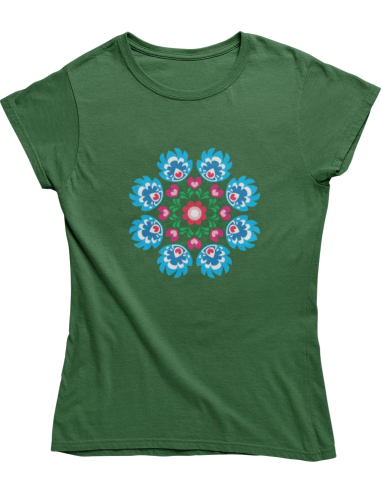 KOSZULKA DAMSKA WIOSENNA NIEBIESKI KWIAT