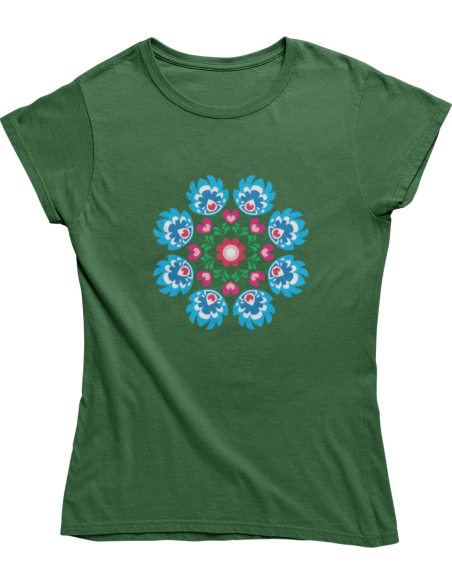 KOSZULKA DAMSKA WIOSENNA NIEBIESKI KWIAT