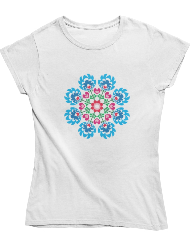 KOSZULKA DAMSKA WIOSENNA NIEBIESKI KWIAT