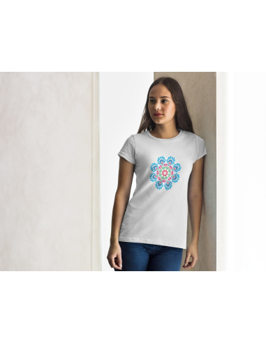 KOSZULKA DAMSKA WIOSENNA NIEBIESKI KWIAT