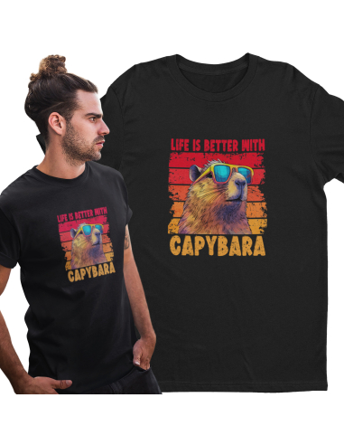 KOSZULKA MĘSKA Life is better with capybara