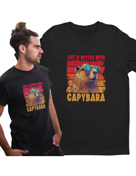KOSZULKA MĘSKA Life is better with capybara