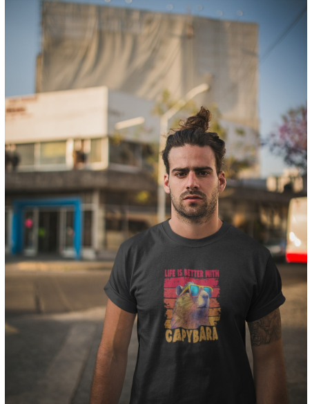KOSZULKA MĘSKA Life is better with capybara