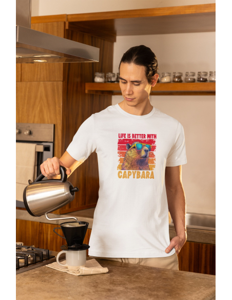 KOSZULKA MĘSKA Life is better with capybara