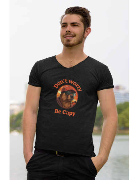 KOSZULKA MĘSKA Kapibara w czapce