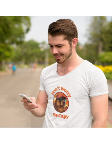 KOSZULKA MĘSKA Kapibara w czapce