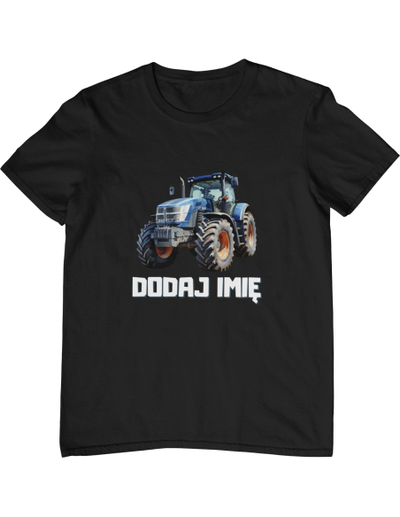 Koszulka DZIECIĘCA niebieski ciągnik z wybranym imieniem