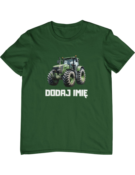 Koszulka DZIECIĘCA zielony ciągnik z wybranym imieniem