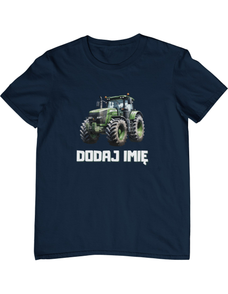 Koszulka DZIECIĘCA zielony ciągnik z wybranym imieniem
