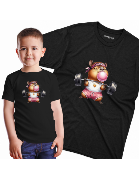 Koszulka DZIECIĘCA Kapibara podnosząca ciężary