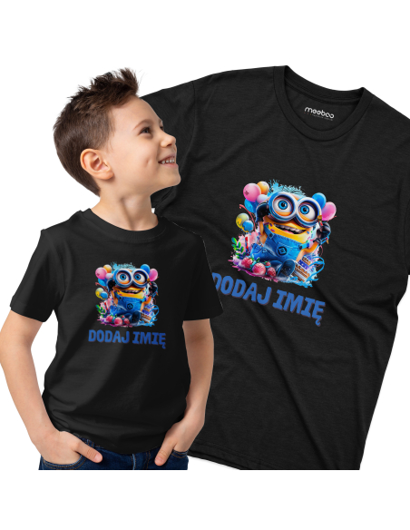 Koszulka DZIECIĘCA Szczęśliwy minionek z wybranym imieniem