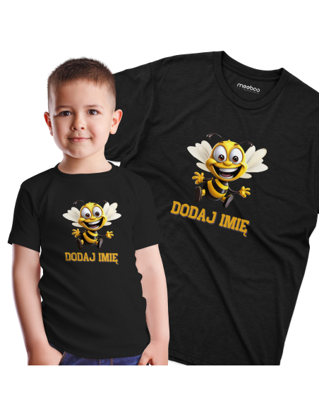 Koszulka DZIECIĘCA Szczęśliwa pszczółka z wybranym imieniem