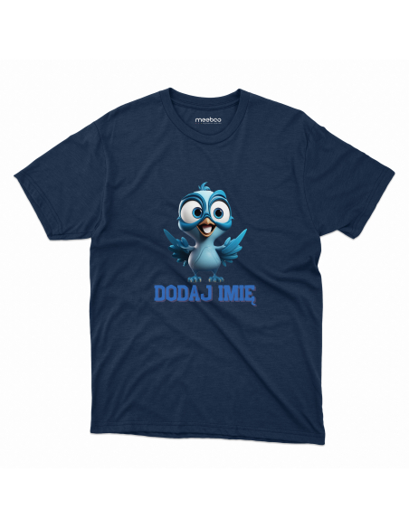 Koszulka DZIECIĘCA Niebieski ptaszek z wybranym imieniem
