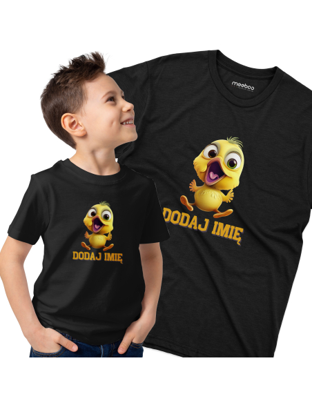 Koszulka DZIECIĘCA Żółty ptaszek z wybranym imieniem