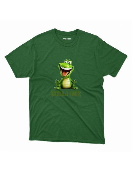 Koszulka DZIECIĘCA Szczęśliwy dinozaur z wybranym imieniem