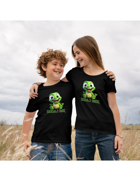 Koszulka DZIECIĘCA Szczęśliwy żółwik z wybranym imieniem