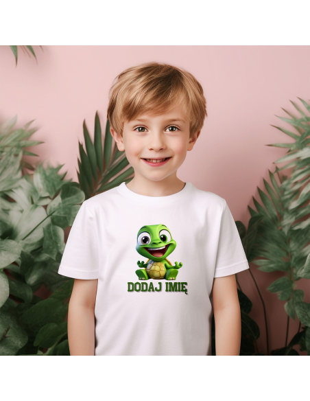 Koszulka DZIECIĘCA Szczęśliwy żółwik z wybranym imieniem