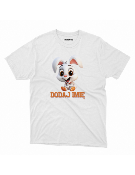 Koszulka DZIECIĘCA Szczęśliwy króliczek z wybranym imieniem