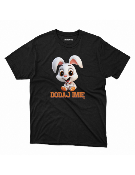 Koszulka DZIECIĘCA Szczęśliwy króliczek z wybranym imieniem