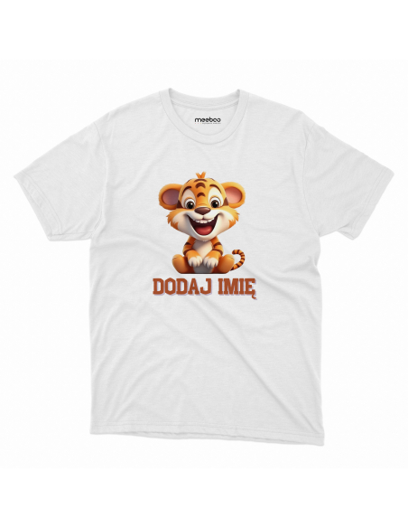 Koszulka DZIECIĘCA Szczęśliwy tygrysek z wybranym imieniem