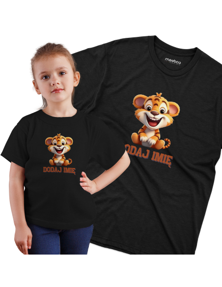 Koszulka DZIECIĘCA Szczęśliwy tygrysek z wybranym imieniem