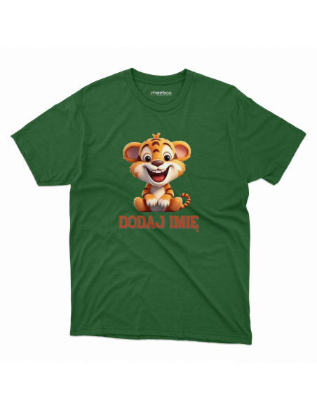 Koszulka DZIECIĘCA Szczęśliwy tygrysek z wybranym imieniem