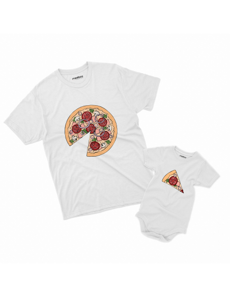 Zestaw KOSZULKA MĘSKA + KOSZULKA LUB BODY DZIECIĘCE Kawałek pizzy
