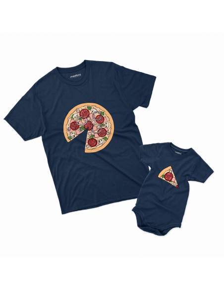 Zestaw KOSZULKA MĘSKA + KOSZULKA LUB BODY DZIECIĘCE Kawałek pizzy