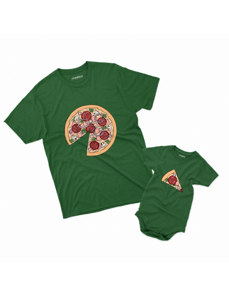 Zestaw KOSZULKA MĘSKA + KOSZULKA LUB BODY DZIECIĘCE Kawałek pizzy