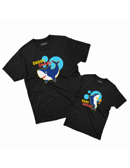 Zestaw KOSZULKA MĘSKA + KOSZULKA LUB BODY DZIECIĘCE Baby shark