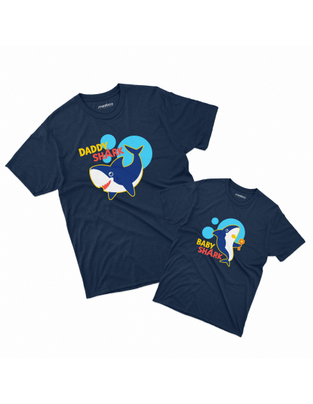 Zestaw KOSZULKA MĘSKA + KOSZULKA LUB BODY DZIECIĘCE Baby shark