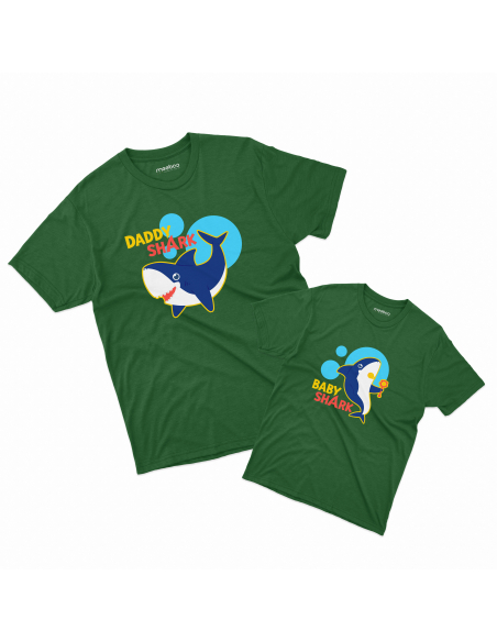 Zestaw KOSZULKA MĘSKA + KOSZULKA LUB BODY DZIECIĘCE Baby shark