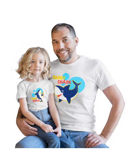 Zestaw KOSZULKA MĘSKA + KOSZULKA LUB BODY DZIECIĘCE Baby shark