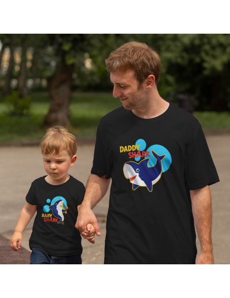 Zestaw KOSZULKA MĘSKA + KOSZULKA LUB BODY DZIECIĘCE Baby shark