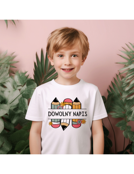 Koszulka DZIECIĘCA Ołówki + Twój dowolny napis