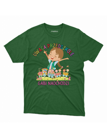 Koszulka DZIECIĘCA Uwaga przedszkole + Wybrane imię