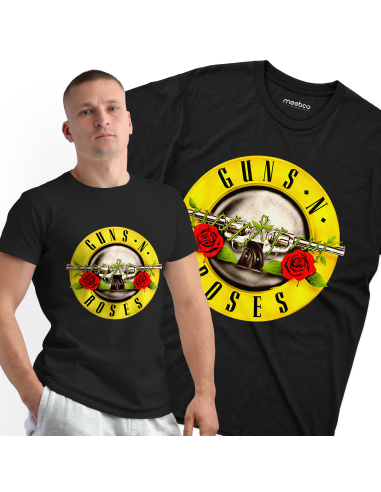 KOSZULKA MĘSKA Guns N' Roses rewolwery i róże