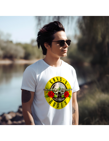KOSZULKA MĘSKA Guns N' Roses rewolwery i róże