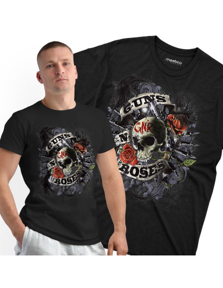 KOSZULKA MĘSKA Guns N' Roses mroczna czaszka i róża