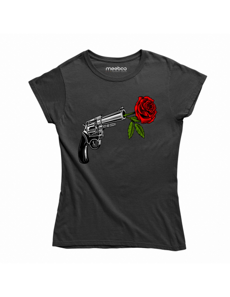 KOSZULKA DAMSKA Guns N' Roses rewolwer z różą