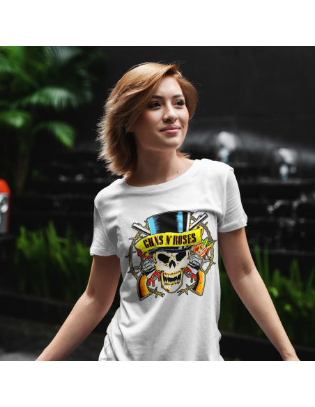 KOSZULKA DAMSKA Guns N' Roses czaszka w cylindrze
