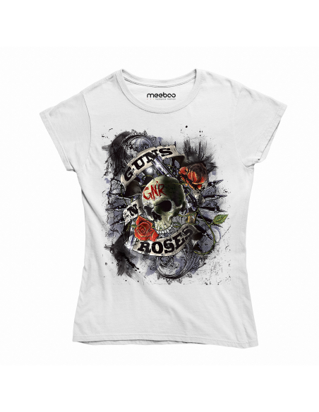 KOSZULKA DAMSKA Guns N' Roses mroczna czaszka i róża