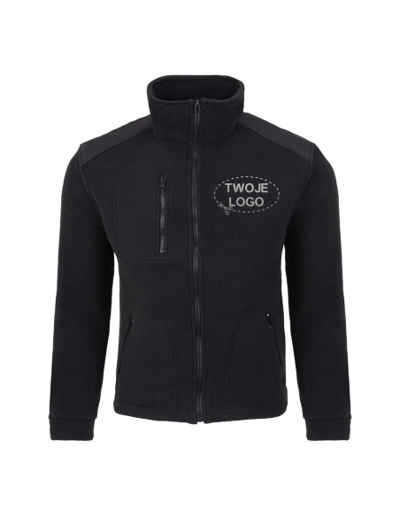 Gruby POLAR 340 z wyhaftowanym Twoim logo - Czarny/Czarny