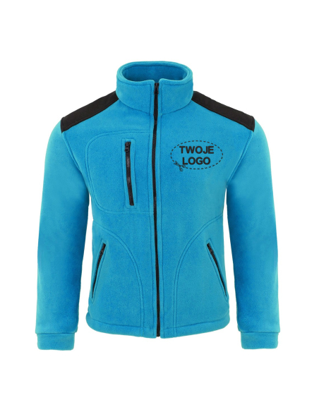 Gruby POLAR 340 z wyhaftowanym Twoim logo - Błękit/Czarny