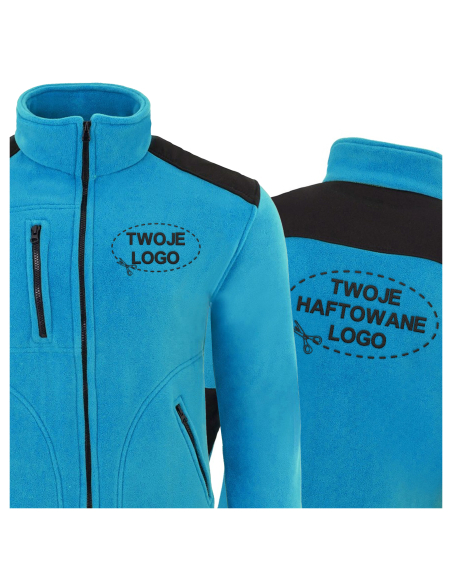 Gruby POLAR 340 z wyhaftowanym Twoim logo - Błękit/Czarny