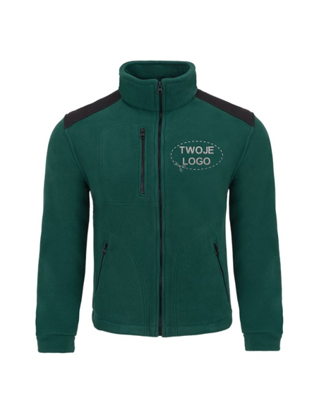 Gruby POLAR 340 z wyhaftowanym Twoim logo - Butelkowa Zieleń/Czarny